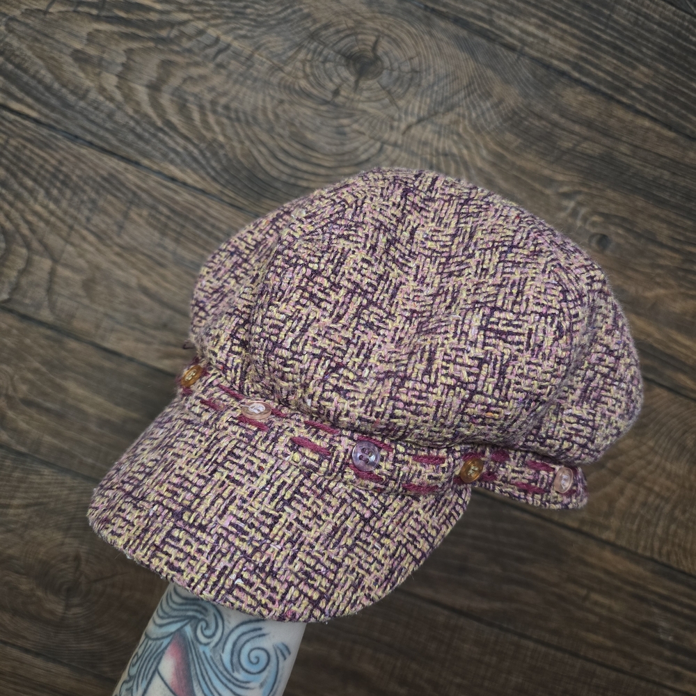 Lei Vintage Y2K Newsboy Button Decorated Hat
